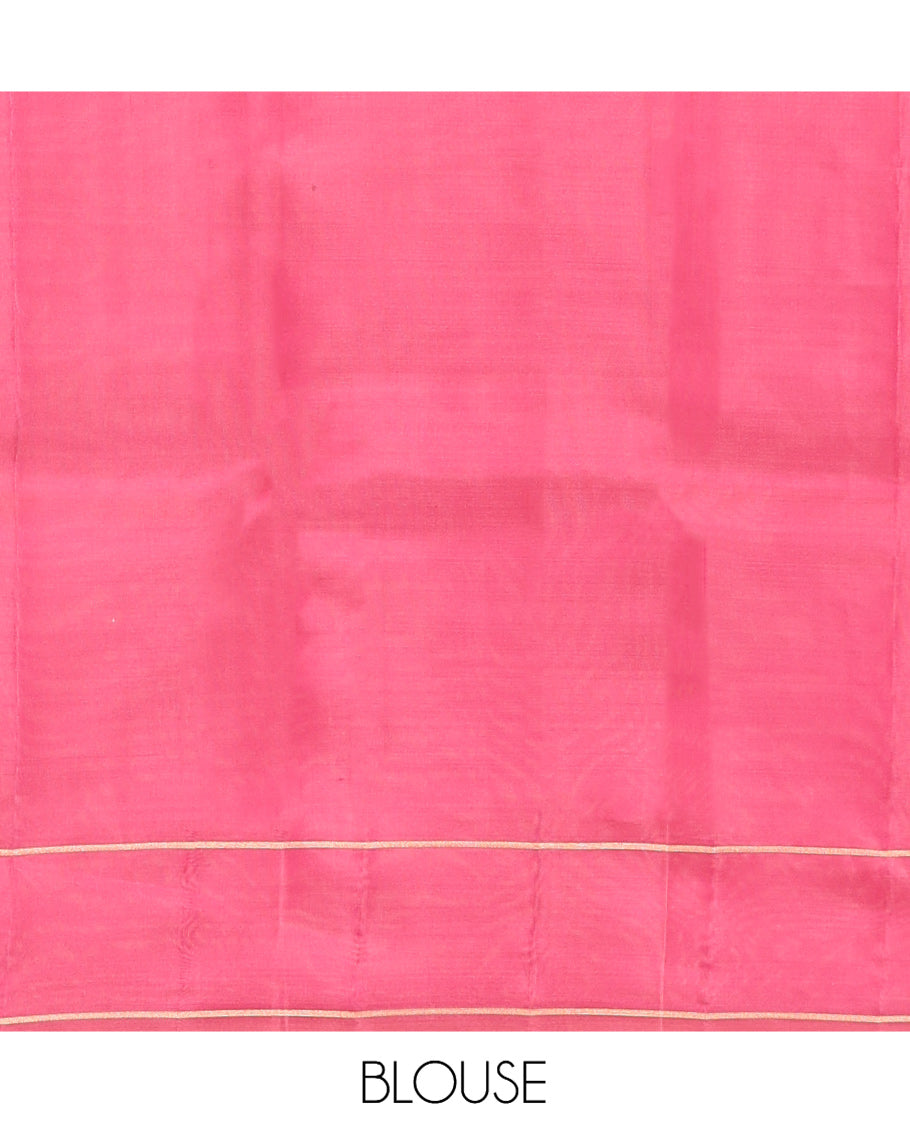 Red Vasundhara Lite Silk Mix Saree, Ornamented with Zari Buttas, a Bodi Border, Pallu of Seppu Rekku, and a Matching Blouse