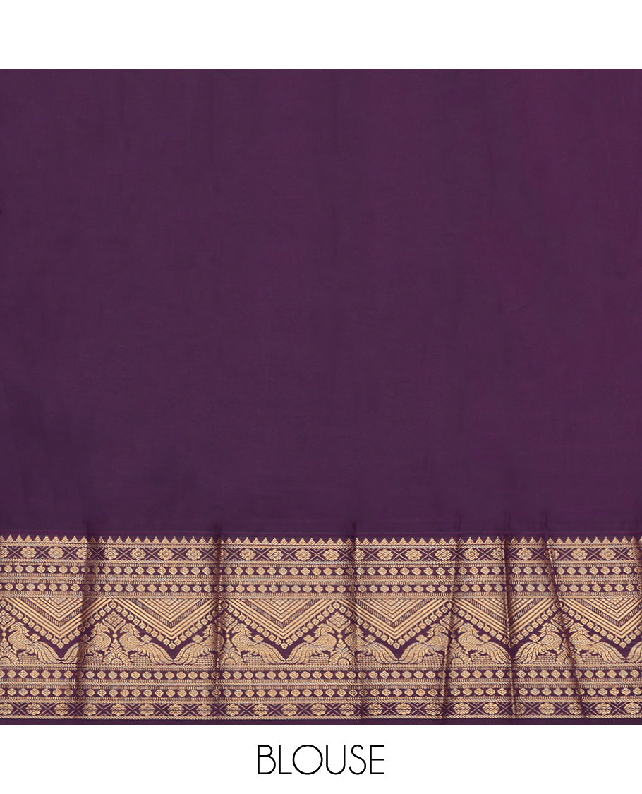 Blue Contrast Zari Border Budget Silk Saree