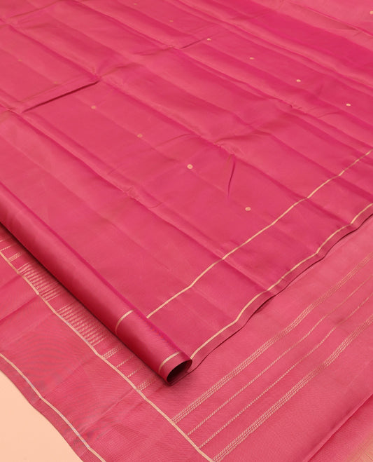 Red Vasundhara Lite Silk Mix Saree, Ornamented with Zari Buttas, a Bodi Border, Pallu of Seppu Rekku, and a Matching Blouse