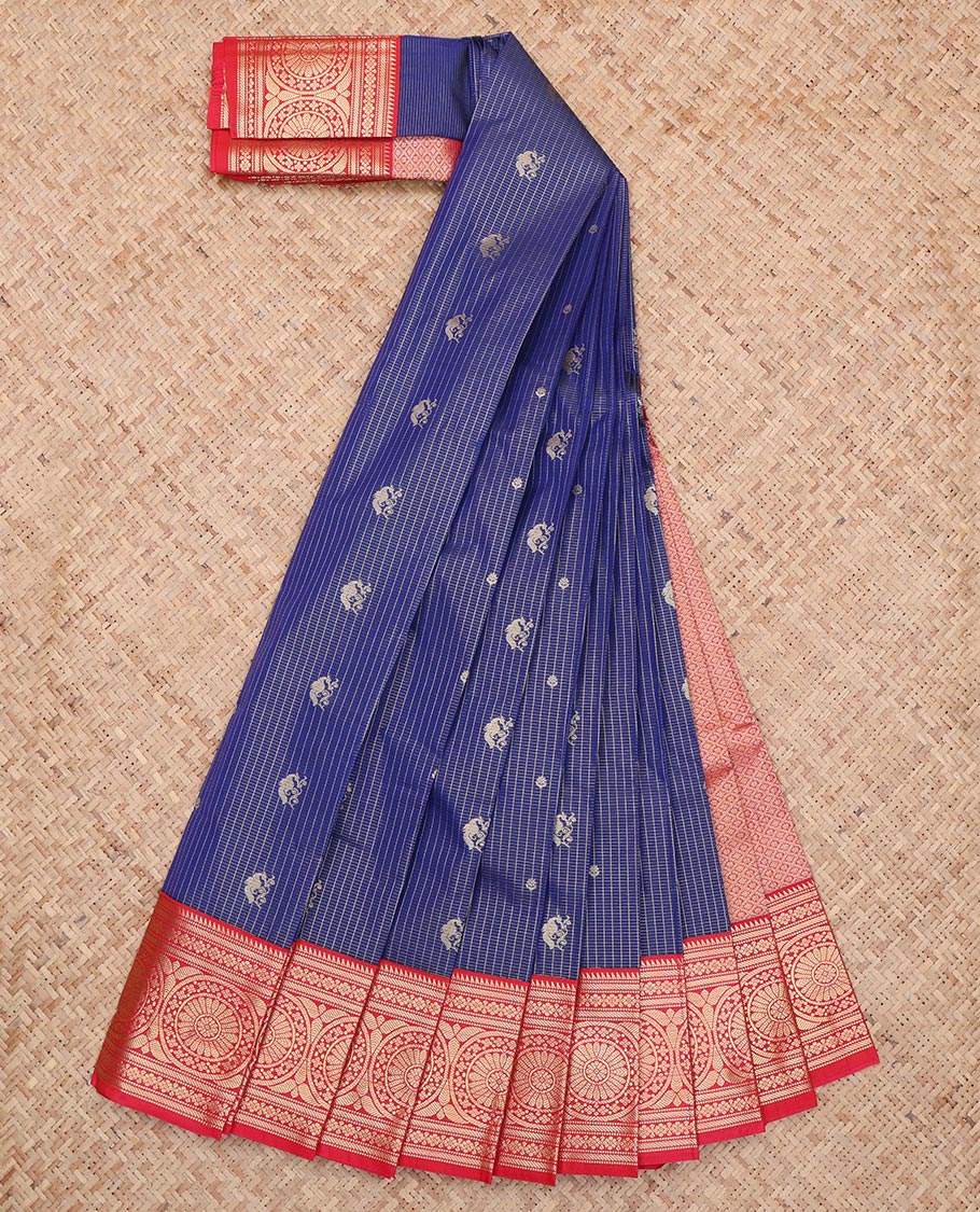 Blue Traditional Border Budget Silk Saree