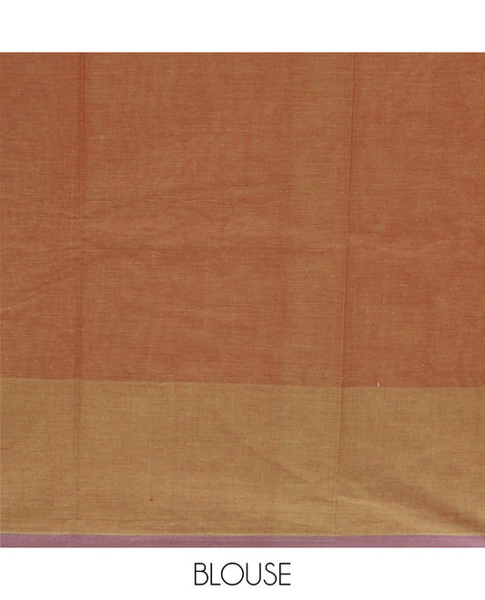 Manthulir color bird buttas Coimbatore cotton saree, contrast plain border & pallu steeped with bird motifs