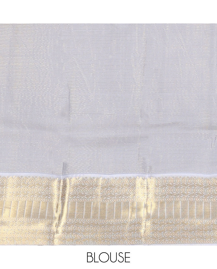 Green zari design vasundhara silk mix saree, contrast border of kathir, zari stripes, manga mokku,poun & kodi visiry & chakram design pallu