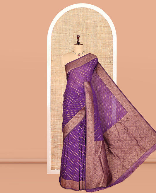 Purple Fancy Crepe Saree