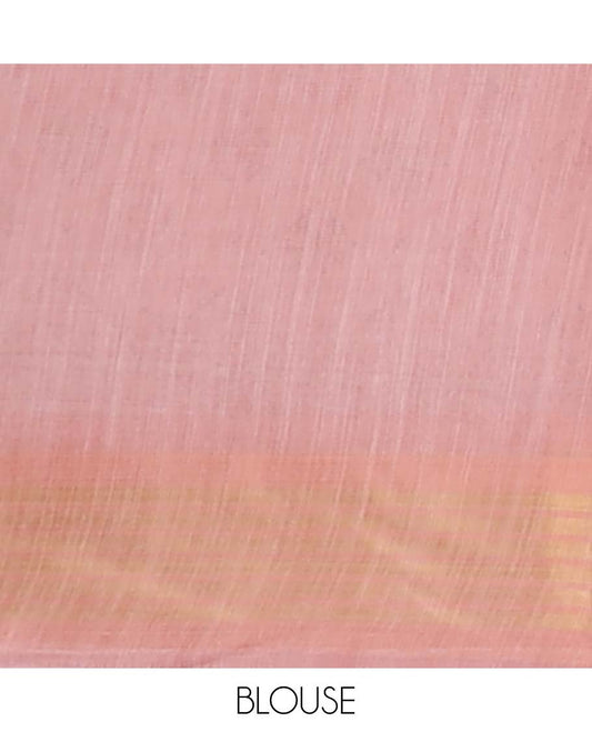 Pink jaal printed budget cotton saree, plain border & intricately printed pallu