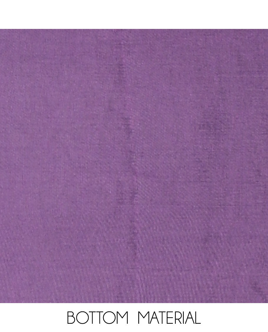 Violet Vichitra Silk Material Churidar Set, Prettified with Swarovski Stone Work and Neck Work Top, Comes with a Plain Santoon Bottom, and Is Paired with Nc Moss Organza Floral Jaal Design Dupatta