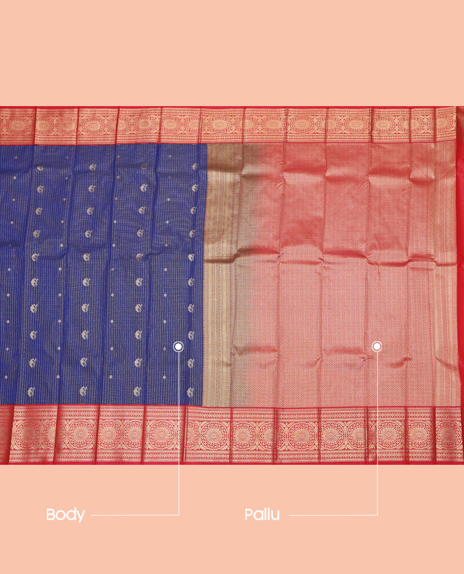 Blue Traditional Border Budget Silk Saree