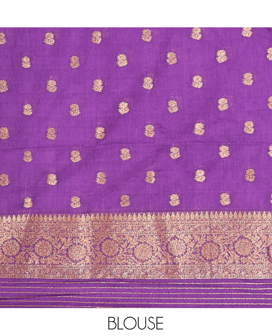 Purple Fancy Crepe Saree