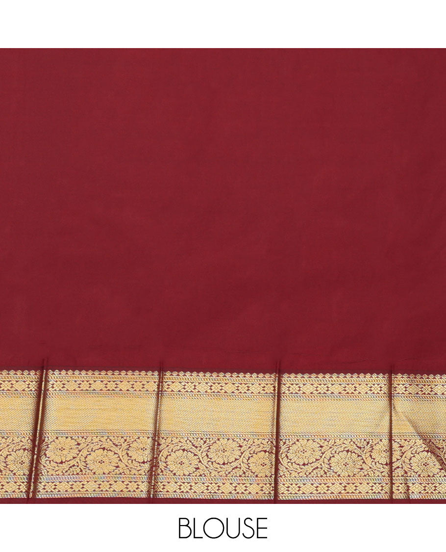 Green Budget Silk Saree, Meticulously Crafted with Zari Buttas and Checks, Contrast Traditional Zari Design Border, Grand Pallu, and a Contrast Blouse