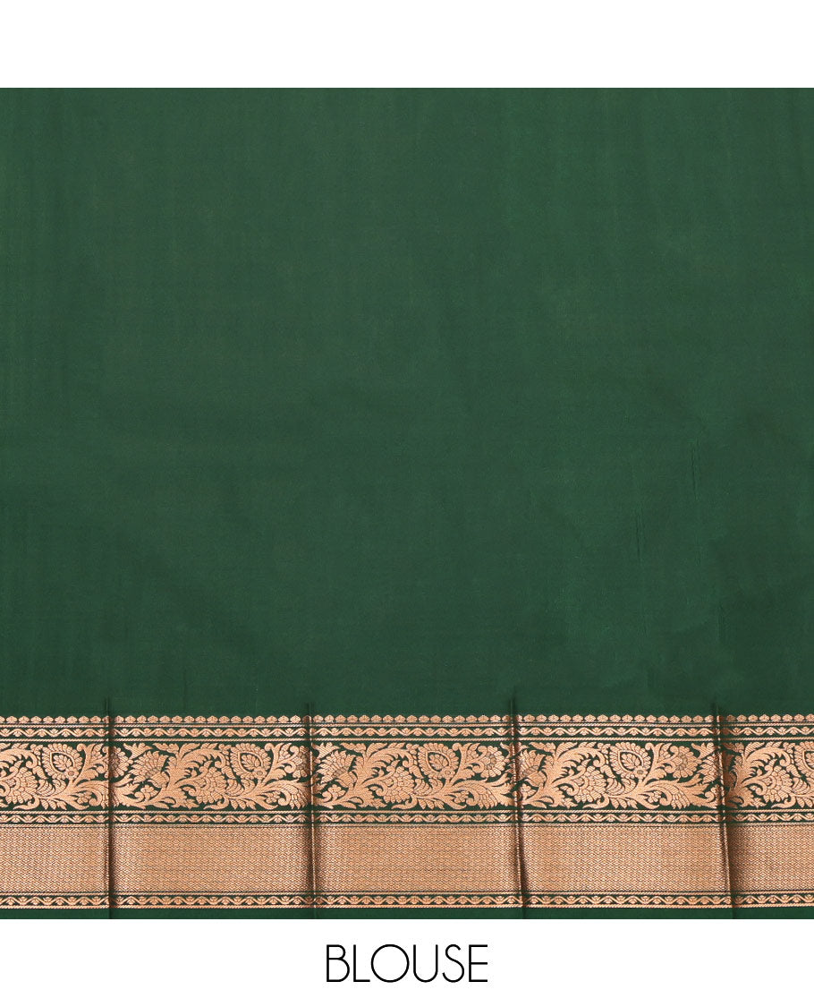 Pink Budget Silk Saree, Prettified with Jacquard, Complemented by Contrast Traditional Zari Border, Grand Pallu, and a Contrast Blouse