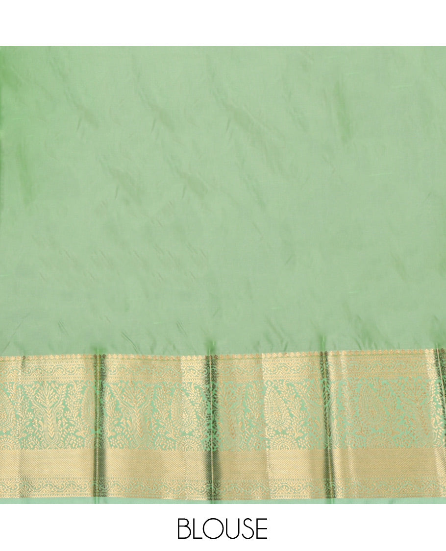 Wine Budget Silk Saree, Enriched with Zari Buttas and Stripes, Complemented by Contrast Traditional Zari Border, Grand Pallu and a Contrast Blouse