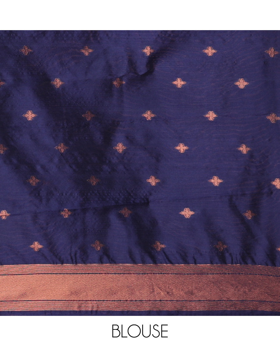 Onion pink plain tissue silksaree, contrast gold zari temple border, zari-rich traditional pallu, zari design blouse