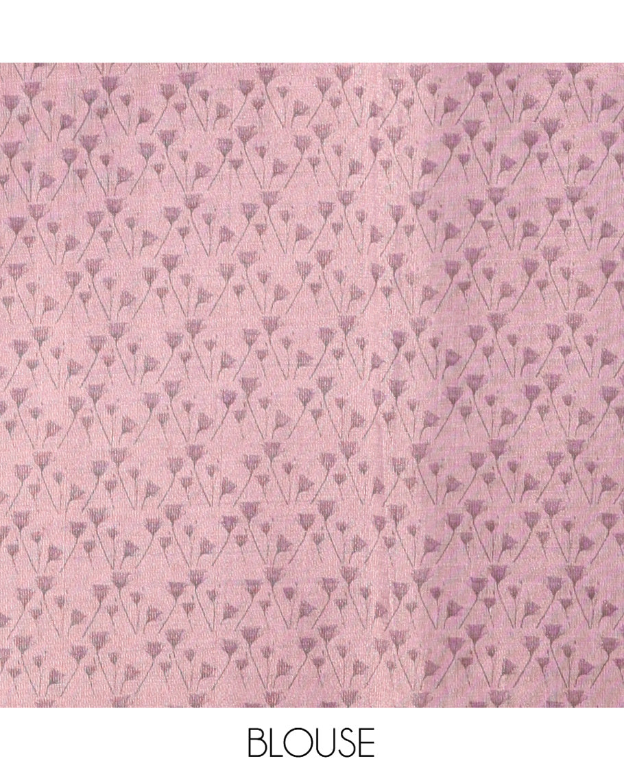 Borderless Purple Tissue Cotton Saree