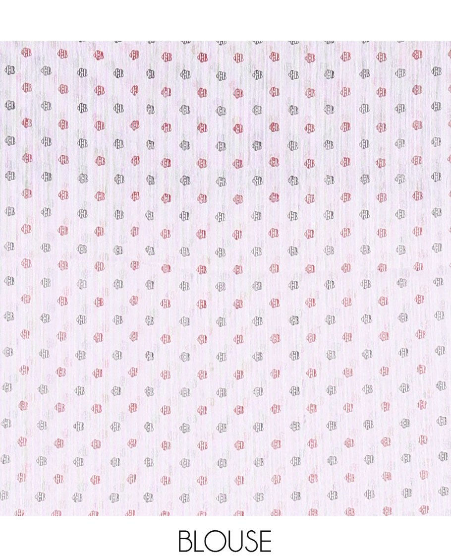 White Plain Green-Silk Linen Cotton Saree, Highlighted by Jamdani-Style Floral Vine Printed Border, Pallu of Jamdani Floral Print, and Paired with a Matching Printed Blouse