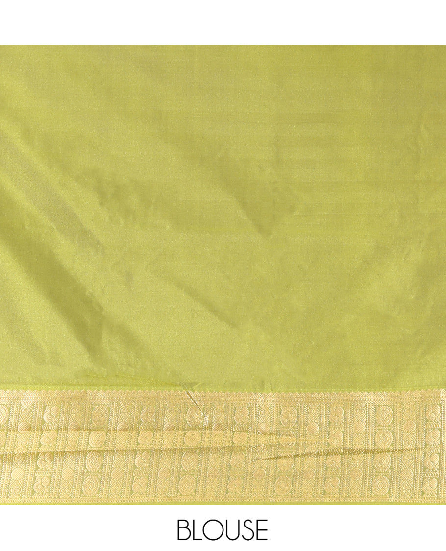Purple Peacock Chakram Butta Budget Silk Saree