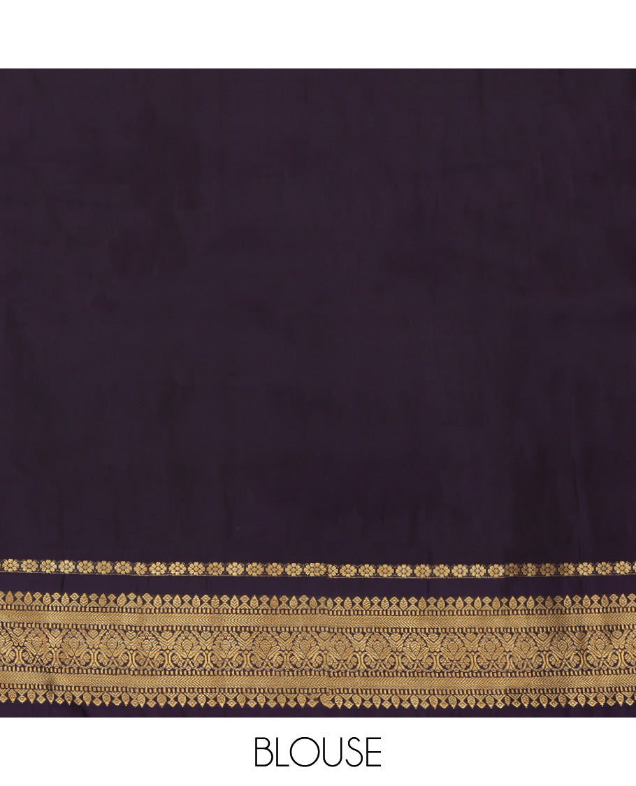 Green Budget Silk Saree, Delicately Woven Zari Buttas, Complemented by Contrast Traditional Zari Border, a Jaal Pallu and a Contrast Blouse