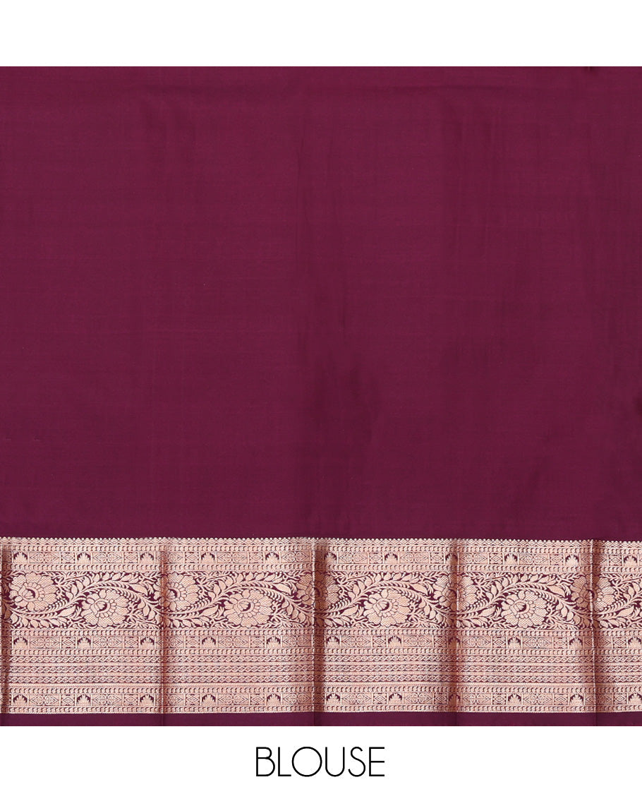 Blue Budget Silk Saree, Delicately Woven  with Jacquard Design, Complemented by Contrast Traditional Zari Border, a Grand Pallu and a Contrast Blouse