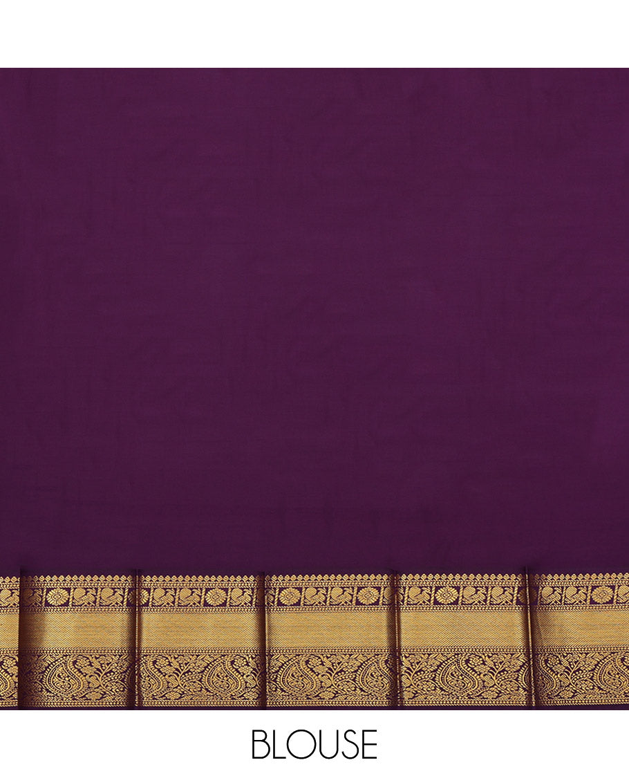 Pink and Orange Budget Silk Saree, Adorned with Zari Buttas on Its Body, Complemented by a Contrast Traditional Zari Design Border, Grand Pallu, and Paired with a Contrast Blouse