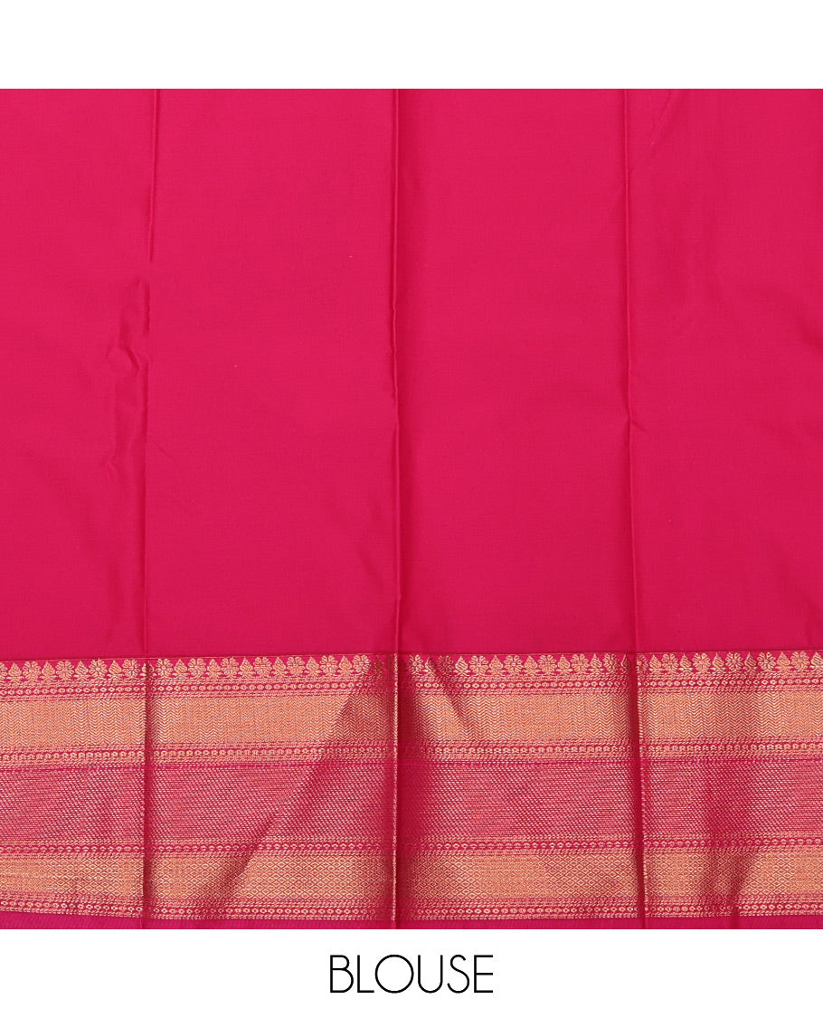 Mustard Budget Silk Saree, Accentuated with Paisley Buttas and Stripes All Over Its Body, Complemented by a Contrast Traditional Zari Border, Grand Pallu, and Paired with a Contrast Blouse