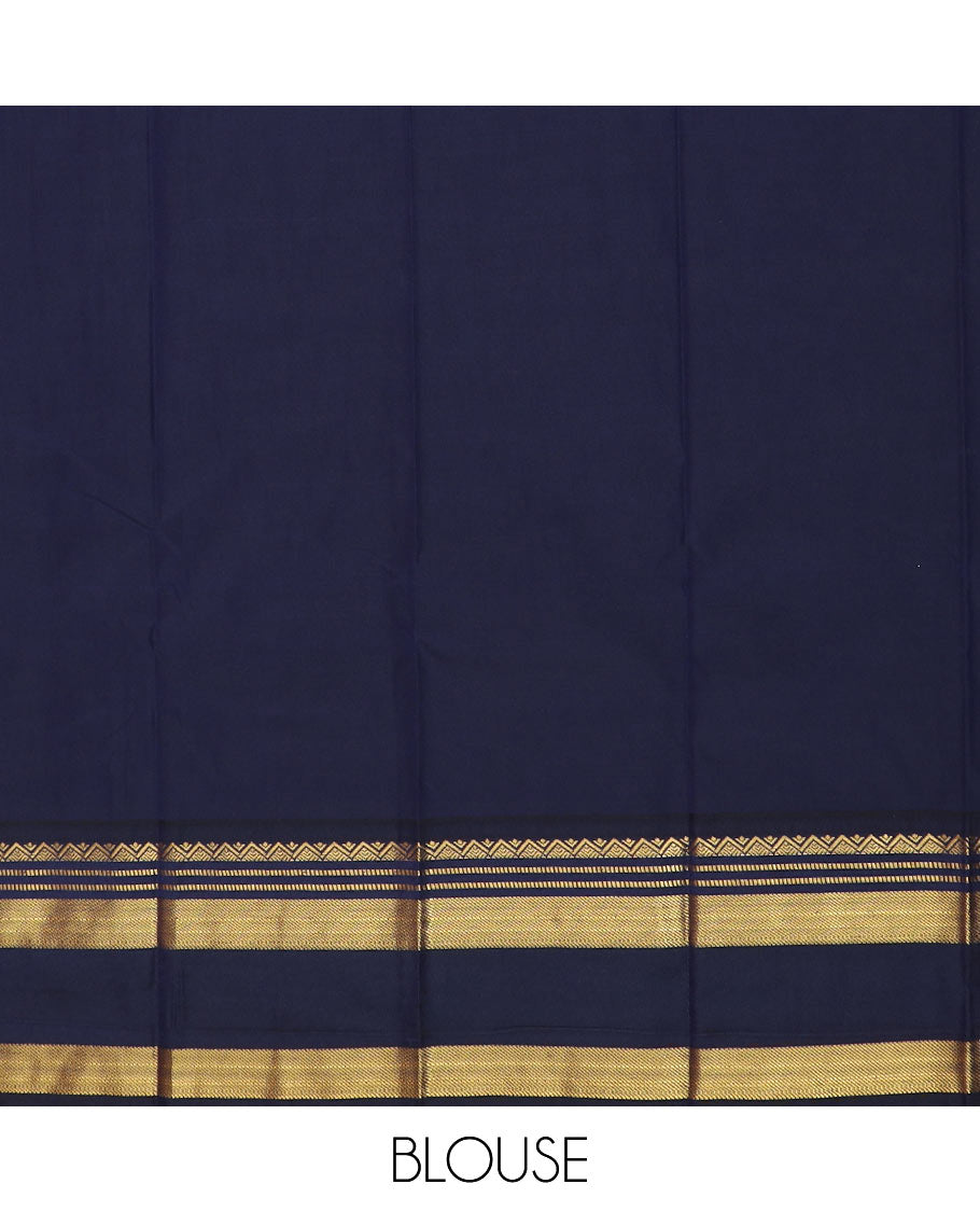 Green zari buttas and striped budget silk saree, contrast traditional zari rettai pettu border, and jaal pallu