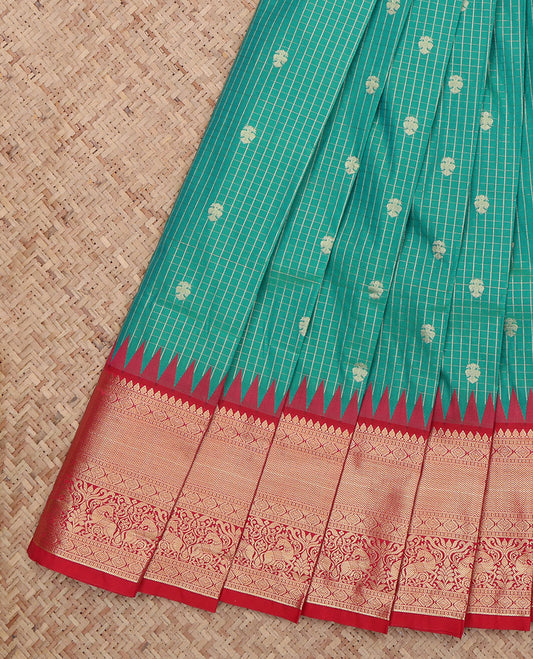 Green Bird Buttas Budget Silk Saree