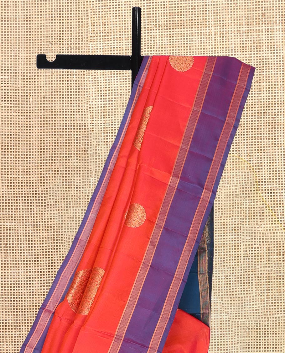 Orange Mayuri Lite Silk Mix Saree