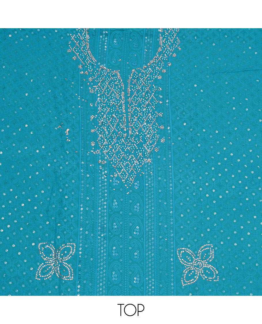 Blue Georgette Material Chudidar Set