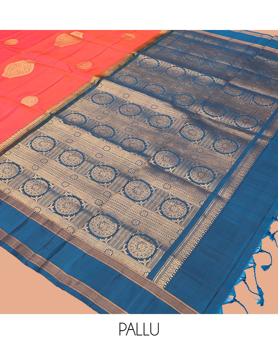 Orange Mayuri Lite Silk Mix Saree
