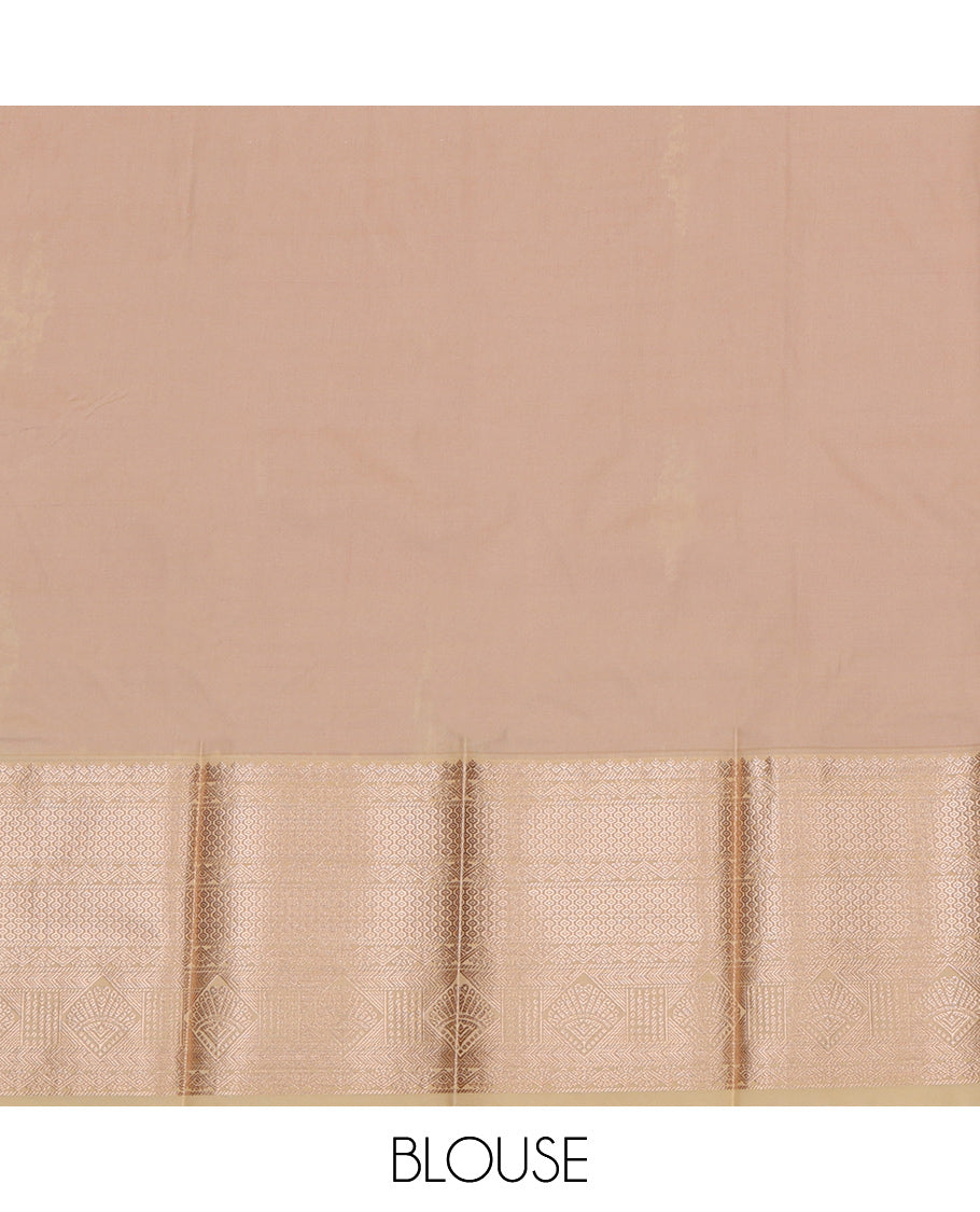 Red Budget Silk Saree, Finely Crafted with Zari Buttas, Complemented by a Contrast Traditional Zari Border, Grand Pallu, and a Contrast Blouse