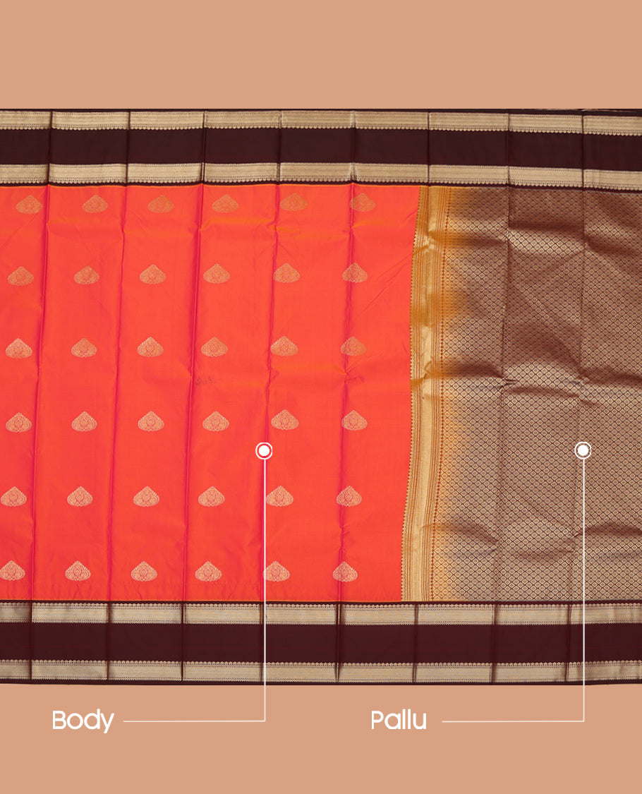Orange Budget Silk Saree