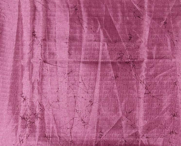 Borderless cream-lavender batik-style floral printed khadi cotton saree, printed pallu & printed blouse