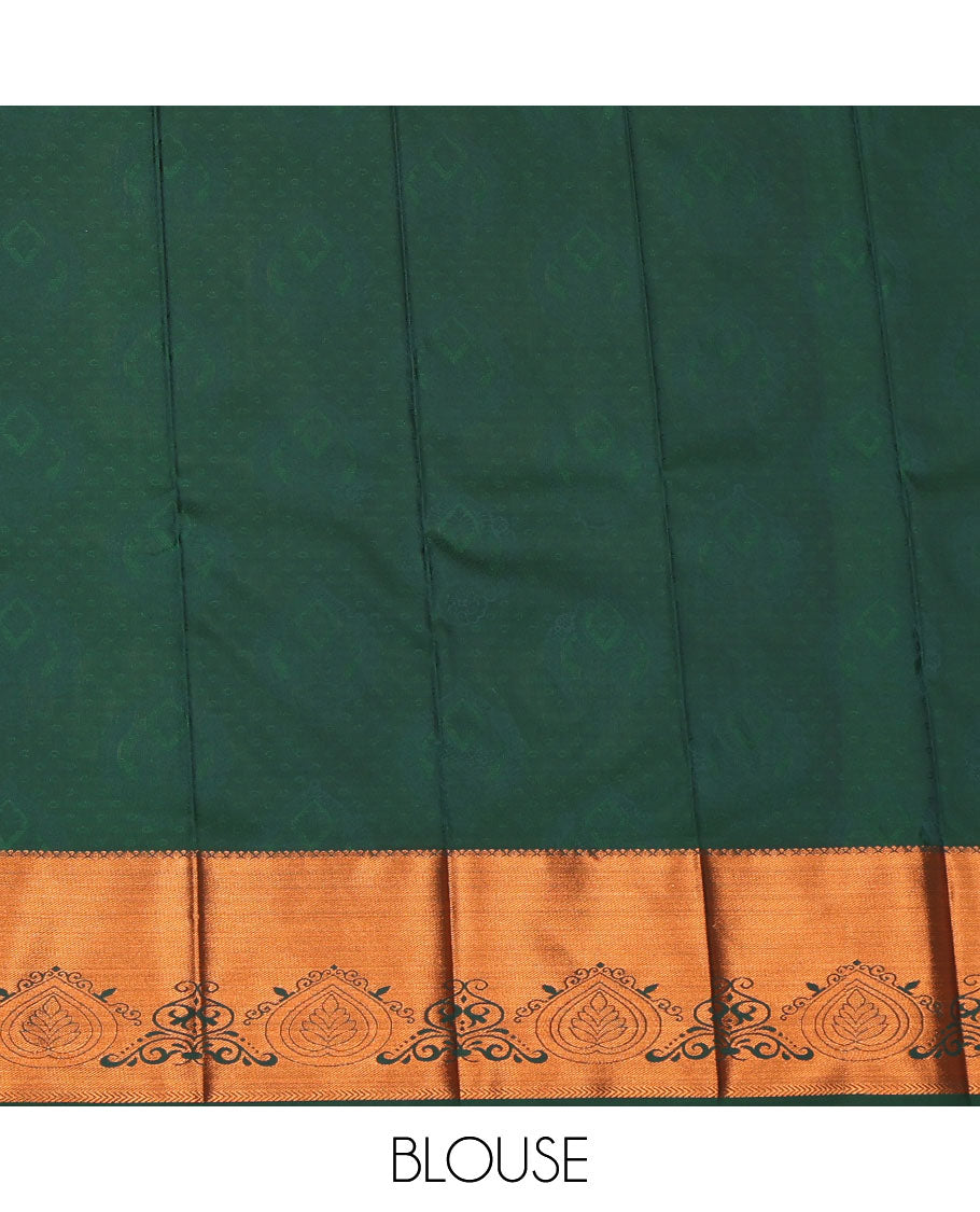 Purple Budget Silk Saree, Bedecked with Jacquard Design, a Contrast Traditional Zari Border, Grand Pallu, and a Contrast Blouse