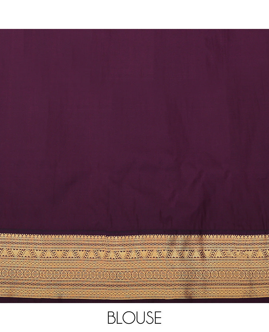 Green Budget Silk Saree, Detailed with Zari Buttas and Stripes All Over Its Body, Complemented by a Contrast Traditional Zari Design Border, Grand Jaal Pallu, and Paired with a Contrast Blouse