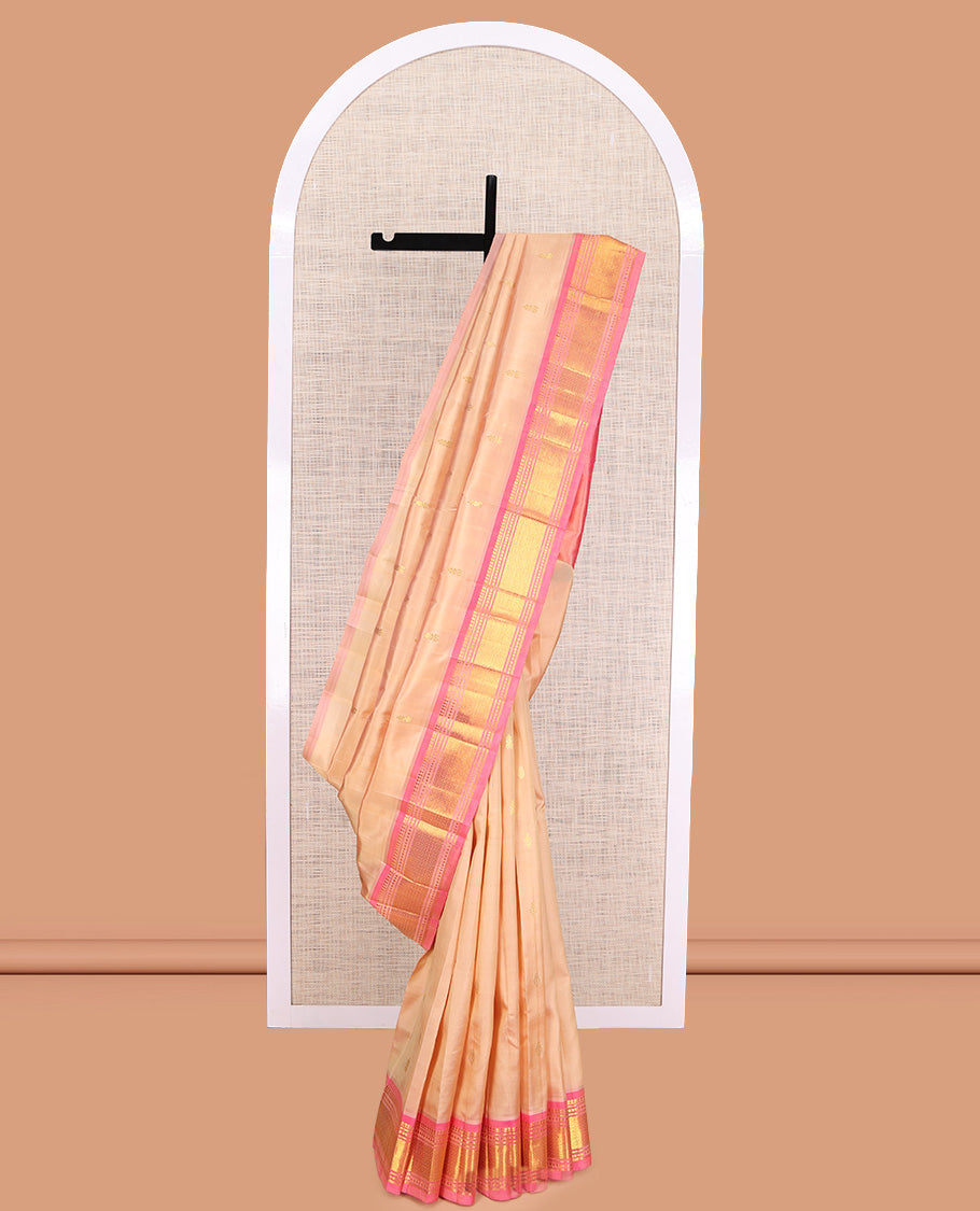 Peach Woven Kanchipuram Silk Saree