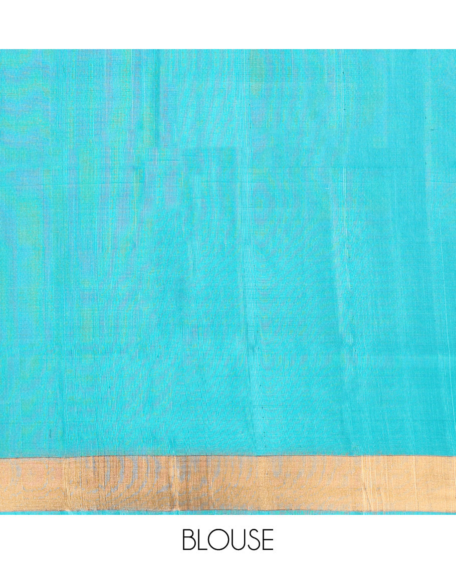 Blue Mayuri Lite Silk Mix Saree