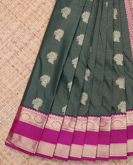 Green Floral Design Budget Silk Saree