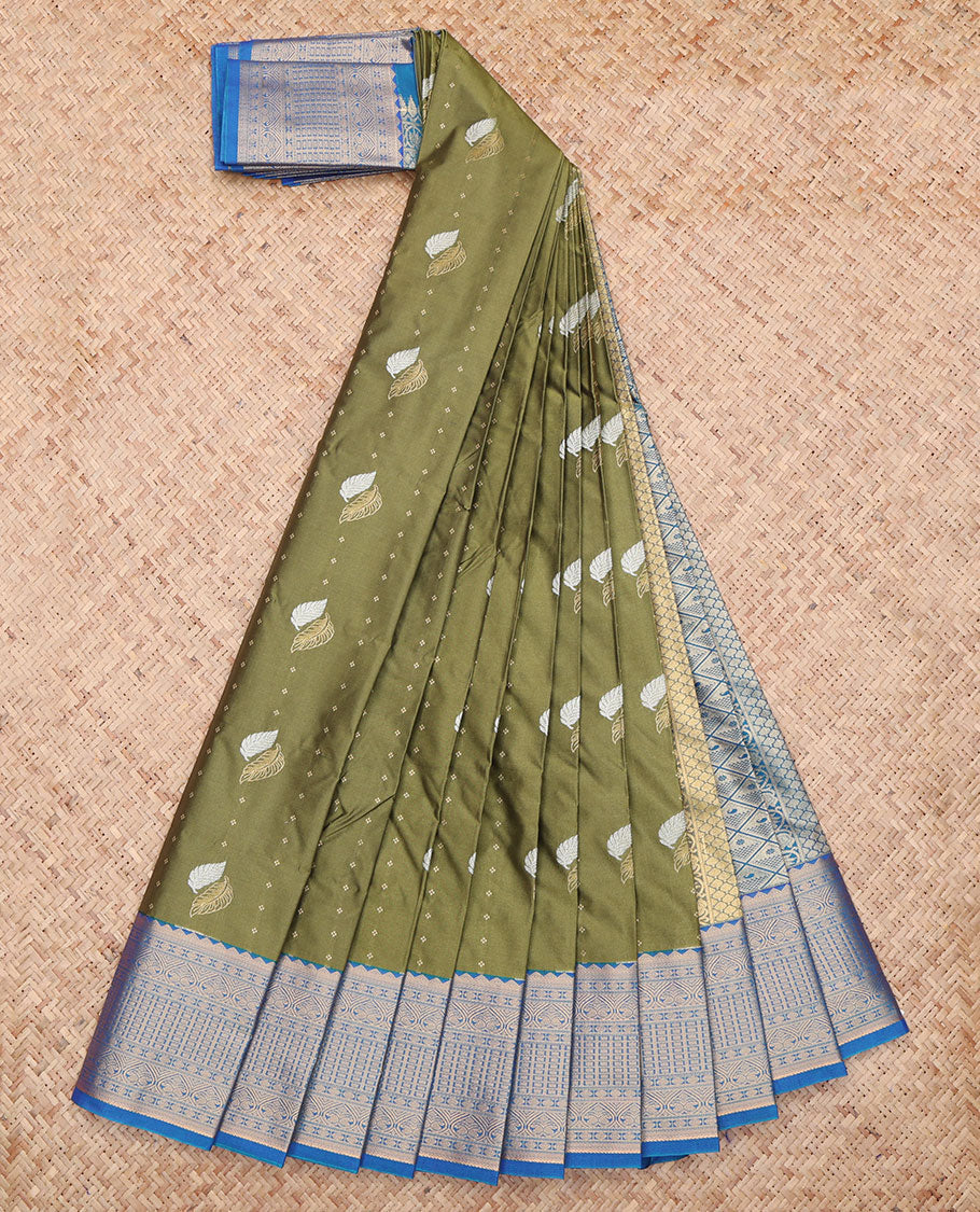 Green Leaf Butta Budget Silk Saree