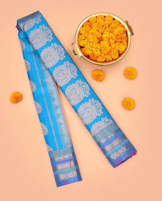 Off-White Gadwal Silk Saree