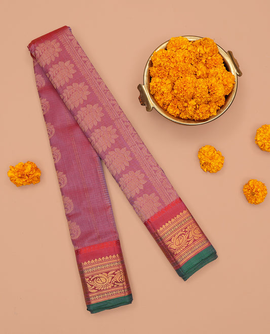 Lavender Gadwal Silk Mix Saree
