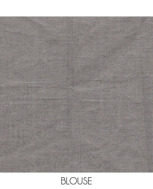 Borderless grey bird motifs Coimbatore cotton saree, pallu steeped with bird motifs