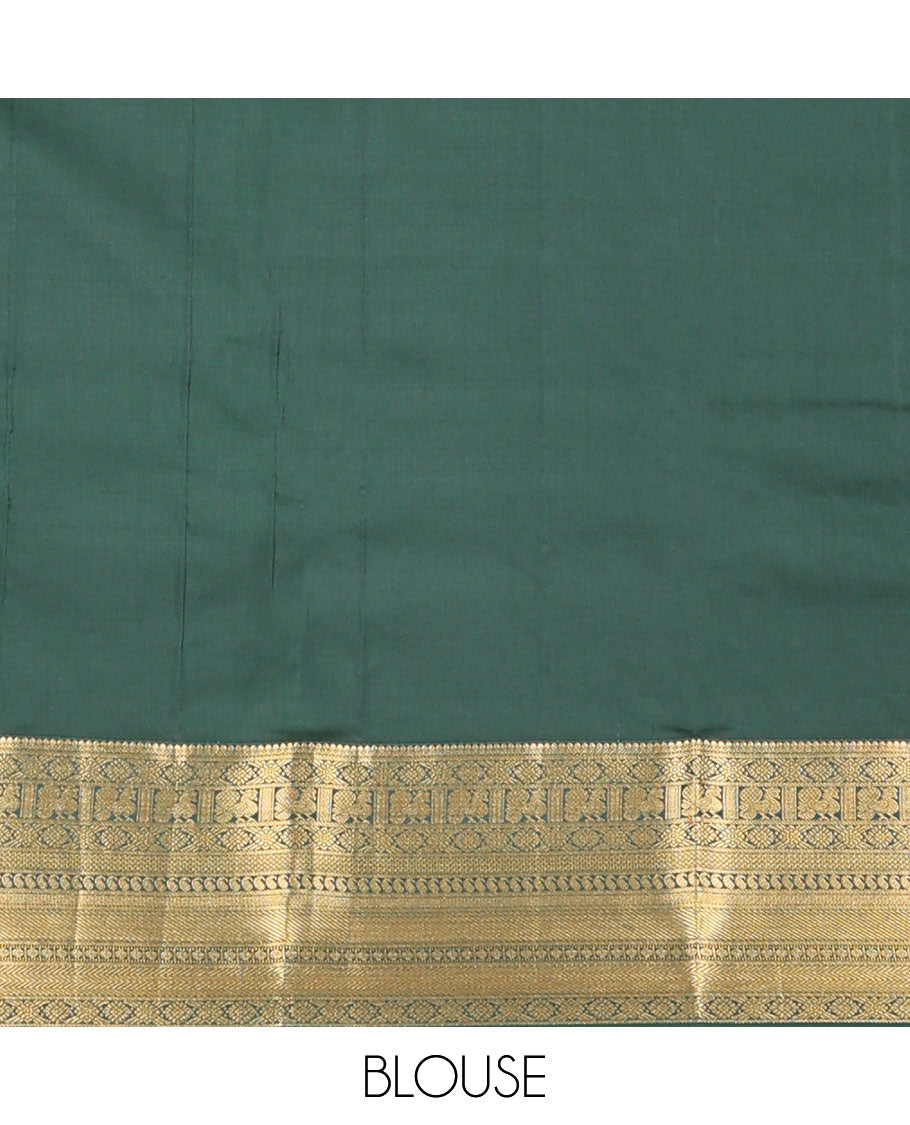 Pink mayil & iruthalai pakshi buttas vasundhara silk mix saree, contrast border of thilakam mokku,banaras,laddu kamalam,mayil,manga mokku,vanki & kuyil kann & jaal pallu