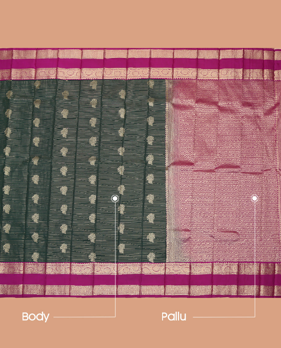 Green Floral Design Budget Silk Saree