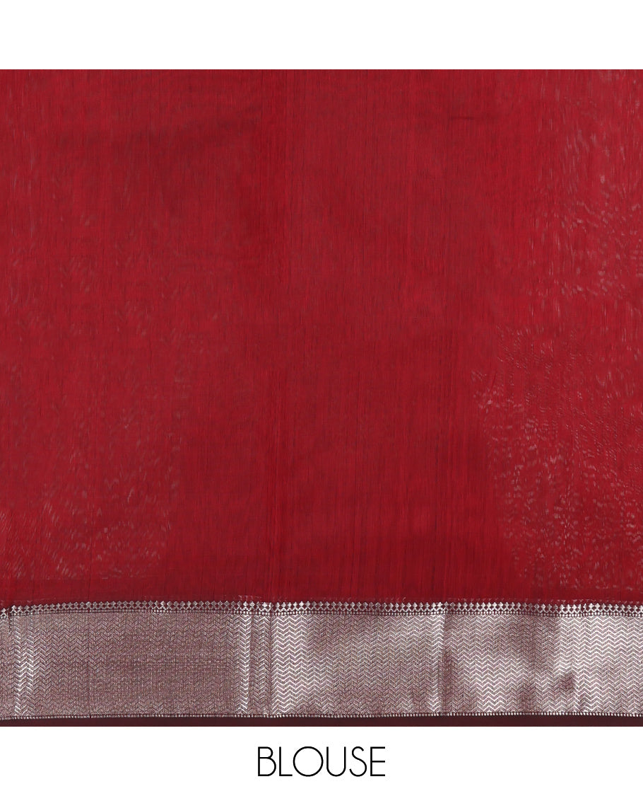 Red Maheshwari Cotton Saree