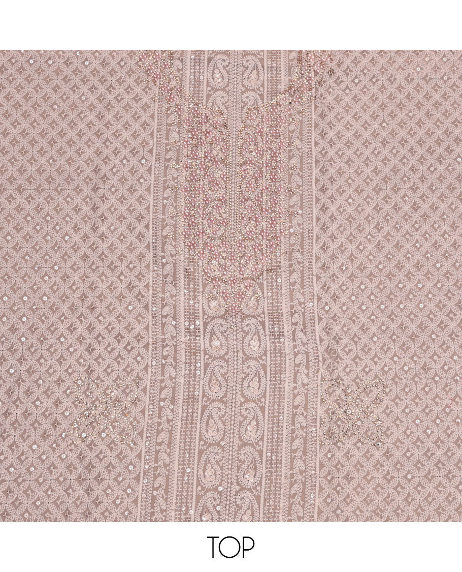 Pale Brown Georgette Material Chudidar Set
