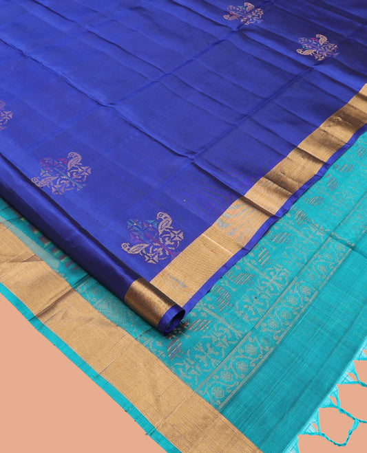 Blue Mayuri Lite Silk Mix Saree