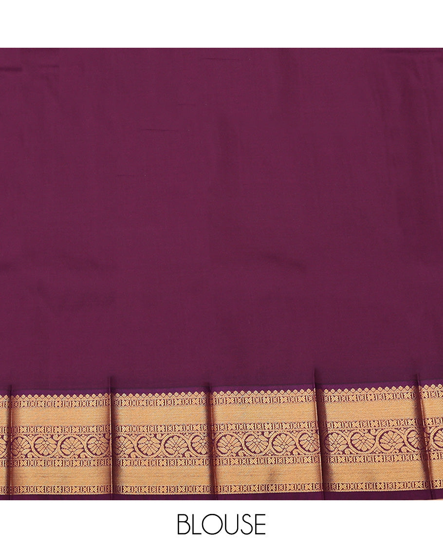 Red Budget Silk Saree, Adorned with Zari Buttas and Checks All Over Its Body, Complemented by Contrast Traditional Zari Designs Woven Border, Grand Jaal Pallu and Paired with a Contrast Blouse
