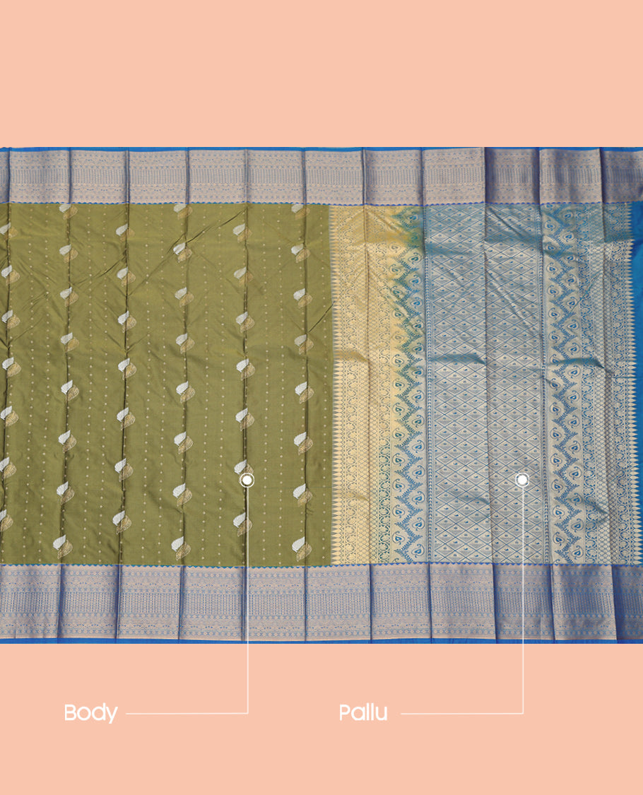 Green Leaf Butta Budget Silk Saree