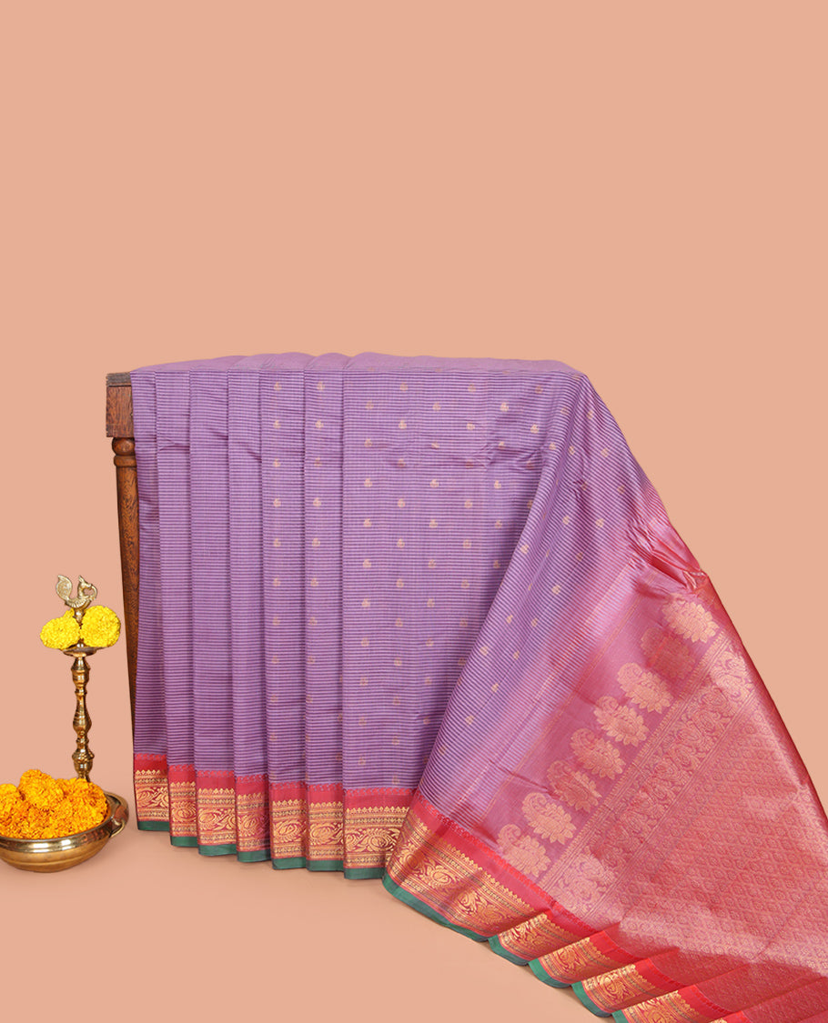 Lavender Gadwal Silk Mix Saree