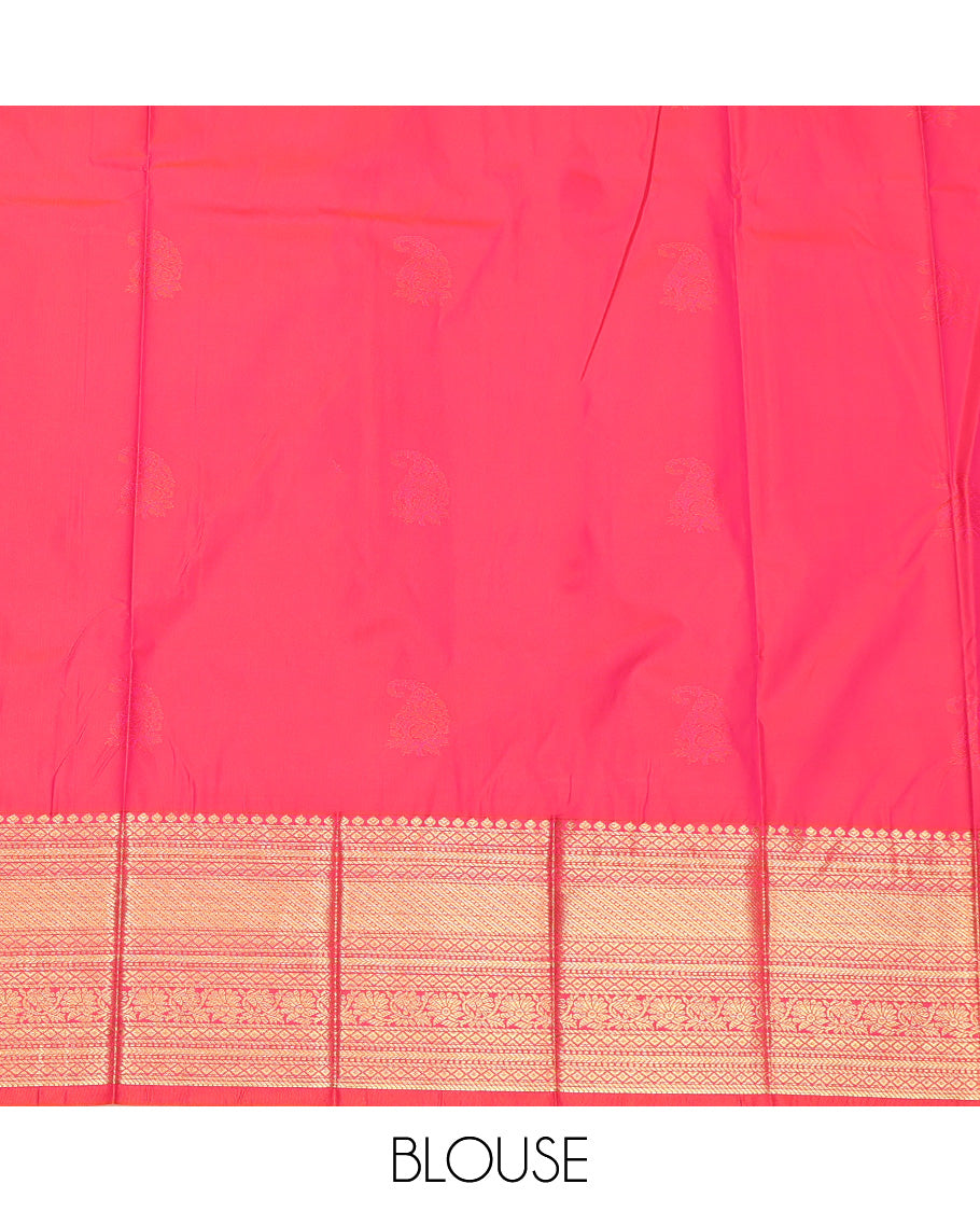 Wine Paisley Butta Budget Silk Saree