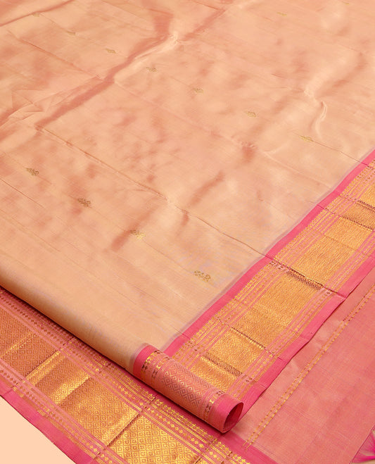 Peach Woven Kanchipuram Silk Saree