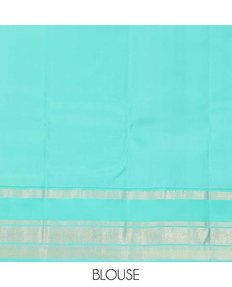 Purple zari design silk saree, contrast rettai pettu traditional zari border, and intricate pallu